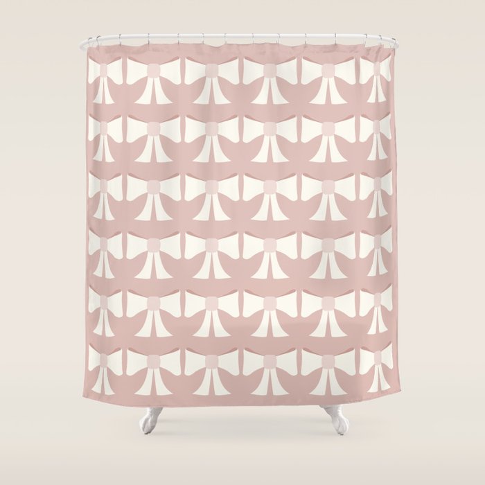 Vintage Bows XV Pink Shower Curtain Gallery Image 1