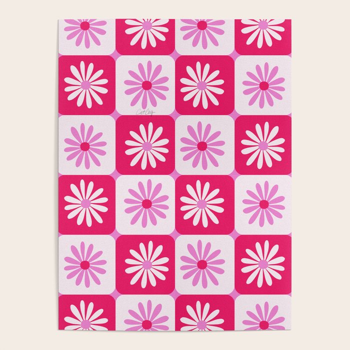 Checkered Daisies - Pink Poster Gallery Image 4