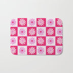 Checkered Daisies - Pink Bath Mat Gallery Image 1