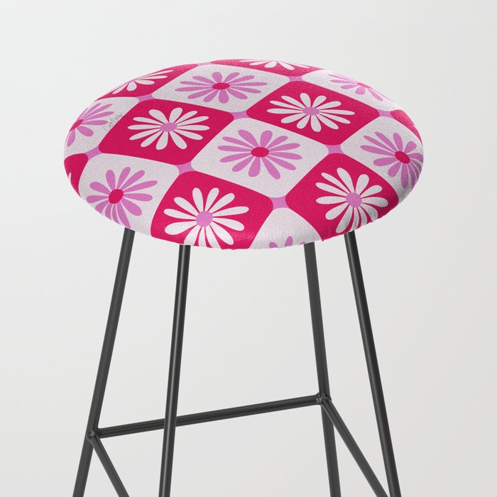 Checkered Daisies - Pink Stool Gallery Image 2