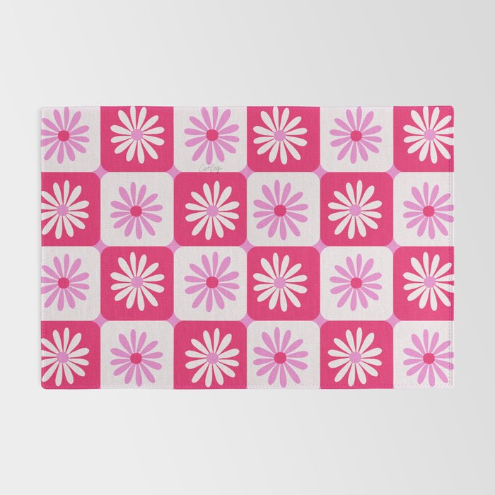 Checkered Daisies - Pink Rug Gallery Image 2