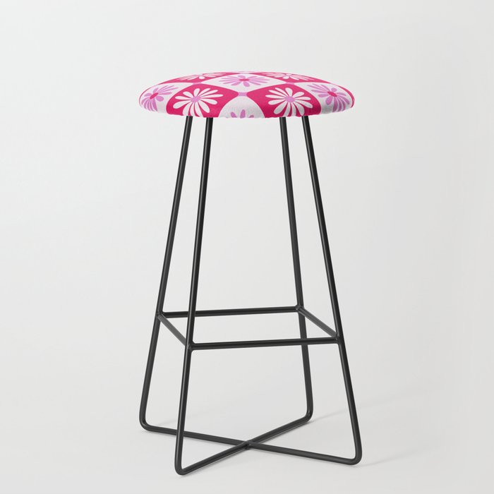 Checkered Daisies - Pink Stool Gallery Image 1
