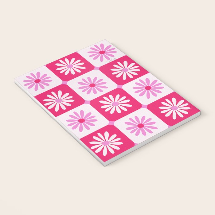 Checkered Daisies - Pink Notebook Gallery Image 3
