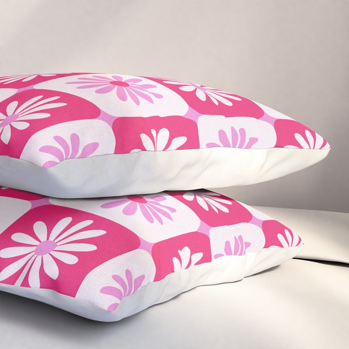 Checkered Daisies - Pink Pillow Sham Gallery Image 3