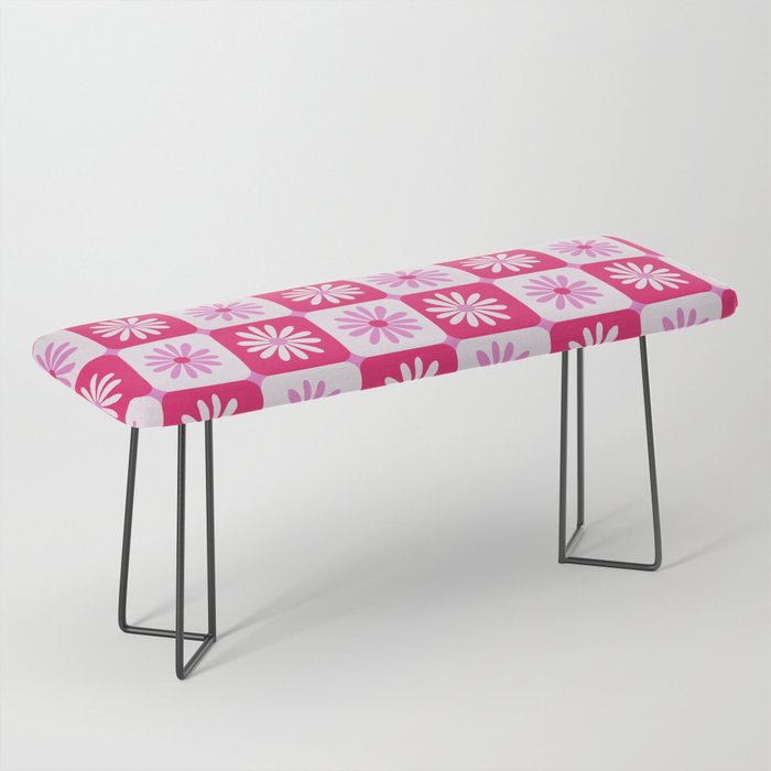Checkered Daisies - Pink Bench Gallery Image 1