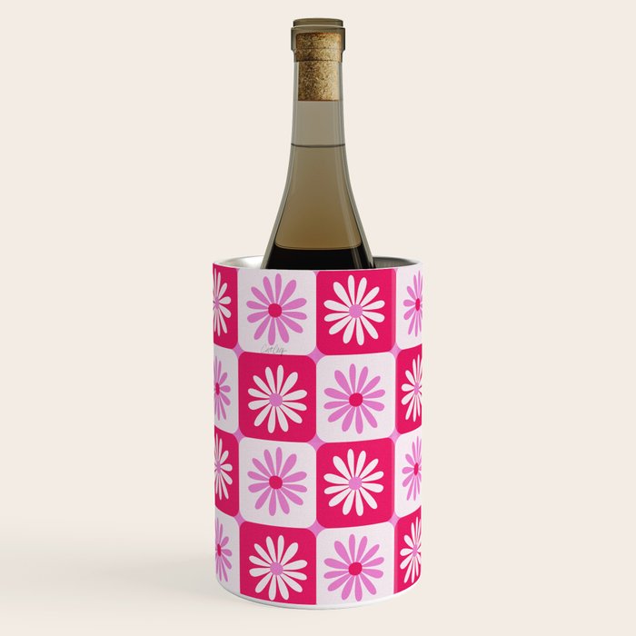 Checkered Daisies - Pink Wine Chiller Gallery Image 1