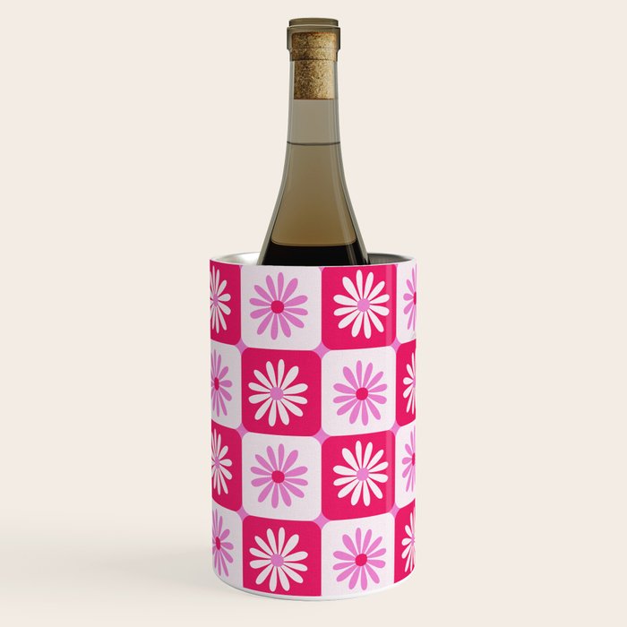 Checkered Daisies - Pink Wine Chiller Gallery Image 2