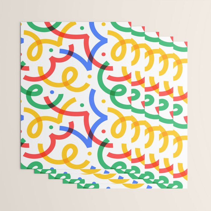 Colorful fun line doodle art pattern Wrapping Paper Gallery Image 3