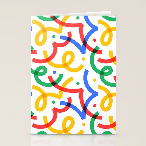 Colorful fun line doodle art pattern Stationery Card Gallery Image 2