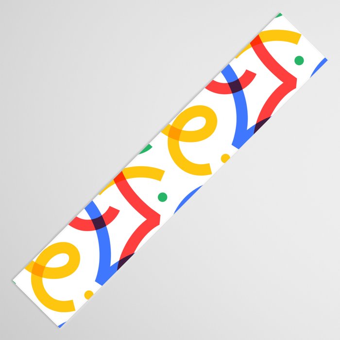 Colorful fun line doodle art pattern Table Runner Gallery Image 3