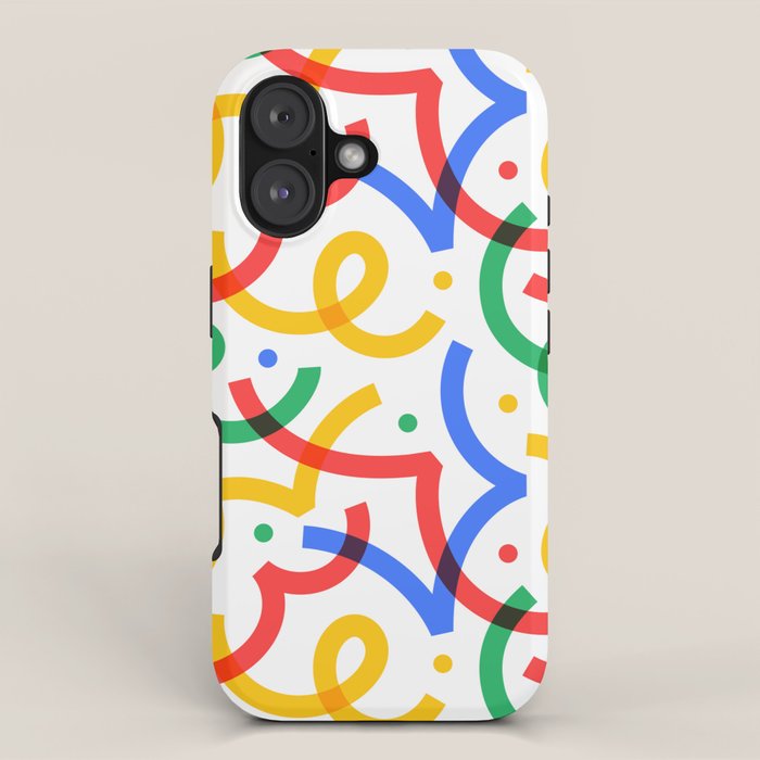 Colorful fun line doodle art pattern iPhone Case Gallery Image 1