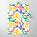 Colorful fun line doodle art pattern Wrapping Paper Gallery Image 1