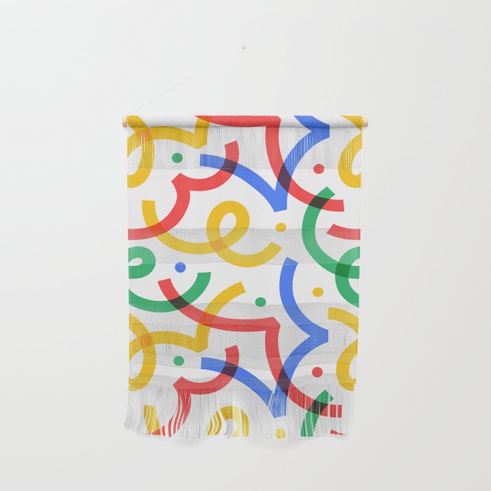 Colorful fun line doodle art pattern Wall Hanging Gallery Image 1