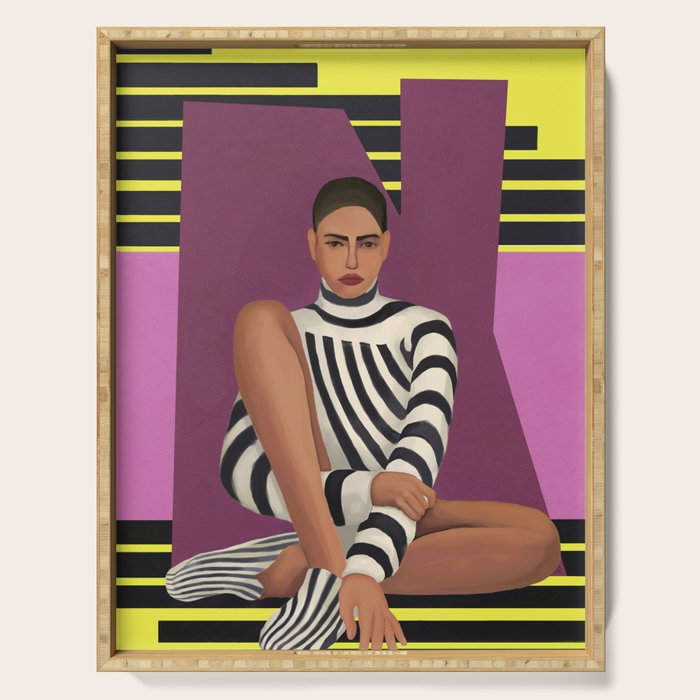 Stripes in Stillness Serving Tray Gallery Image 1