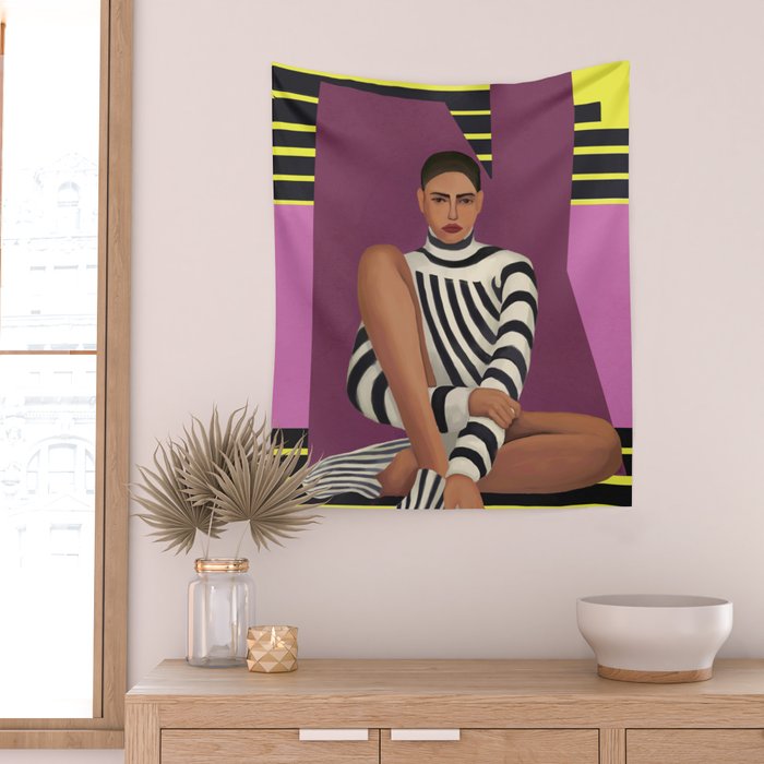 Stripes in Stillness Wall Tapestry Gallery Image 2