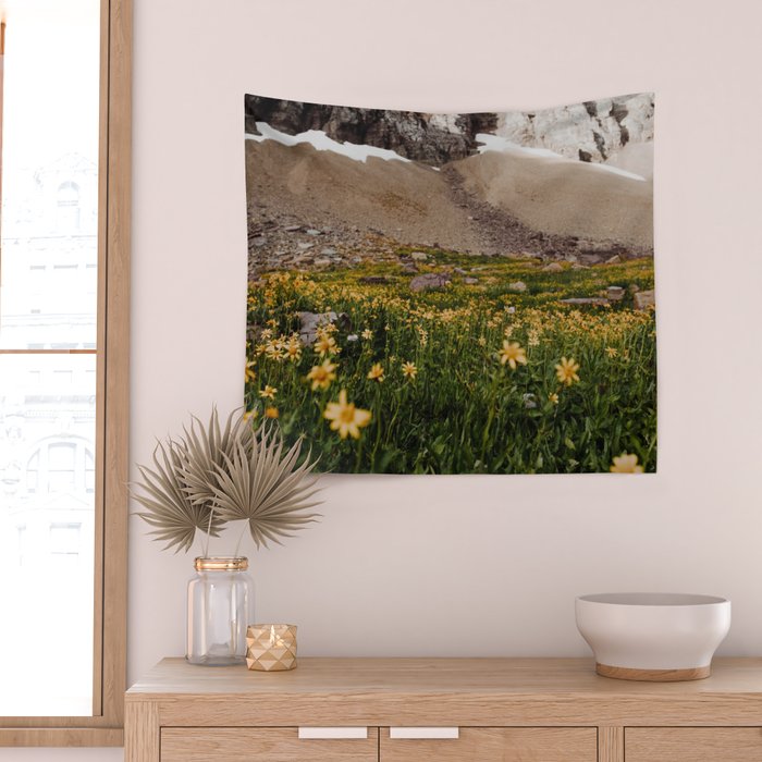 Glacier Wild Flowers Wall Tapestry Gallery Image 2