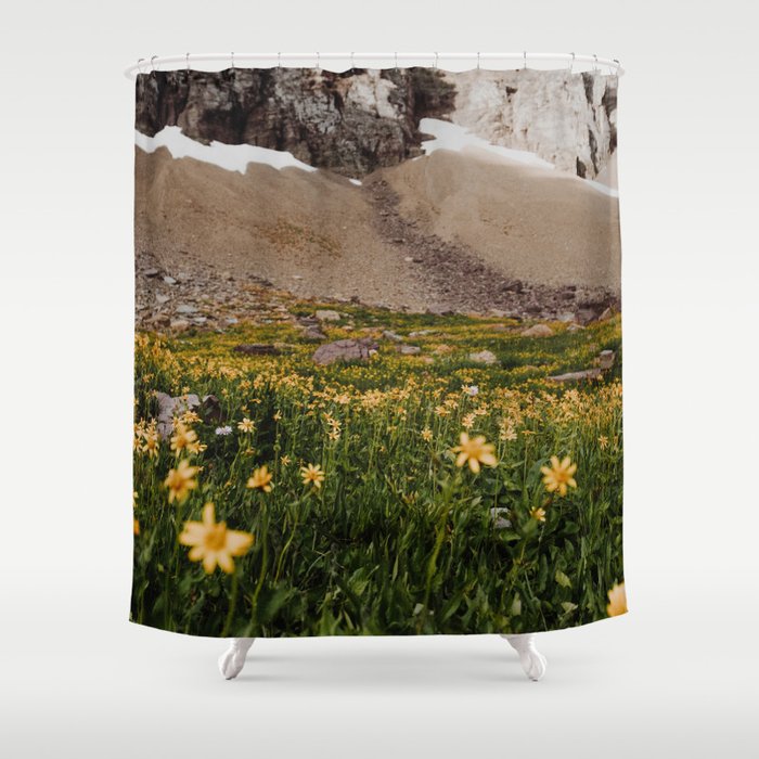 Glacier Wild Flowers Shower Curtain Gallery Image 1