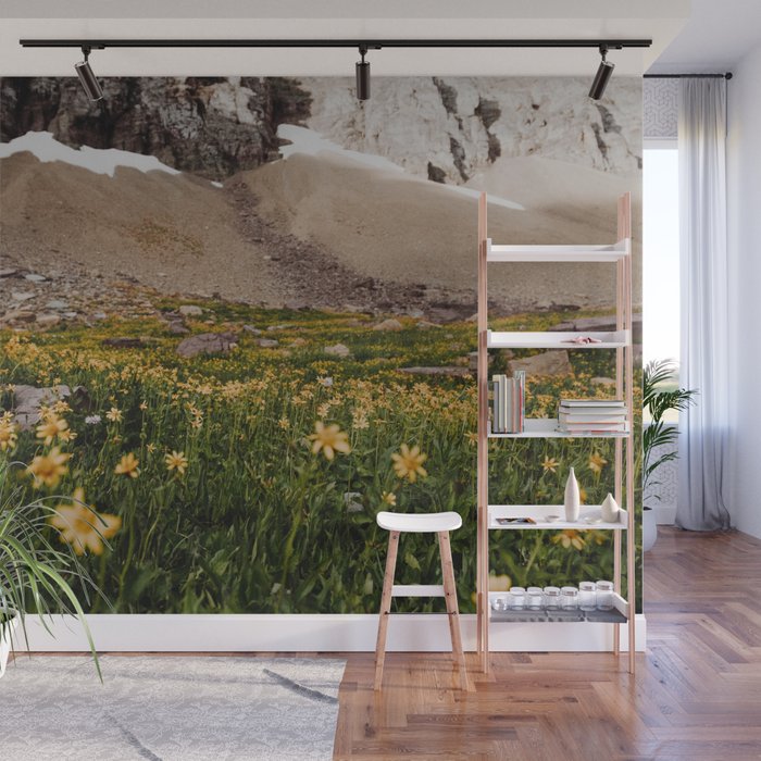 Glacier Wild Flowers Wall Mural