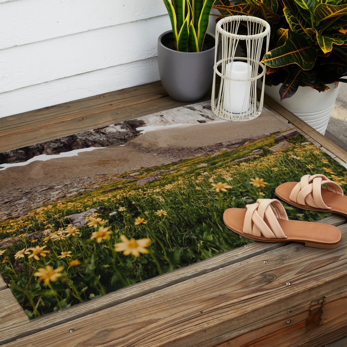 Glacier Wild Flowers Outdoor Rug Gallery Image 2