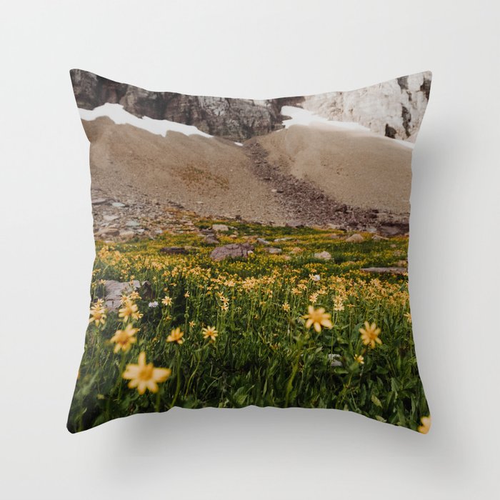 Glacier Wild Flowers Throw Pillow Gallery Image 6