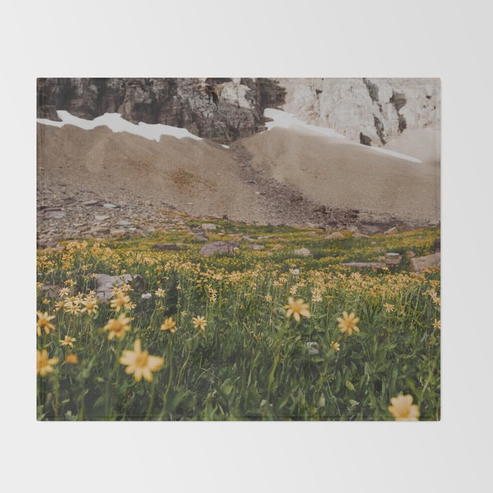 Glacier Wild Flowers Throw Blanket Gallery Image 2