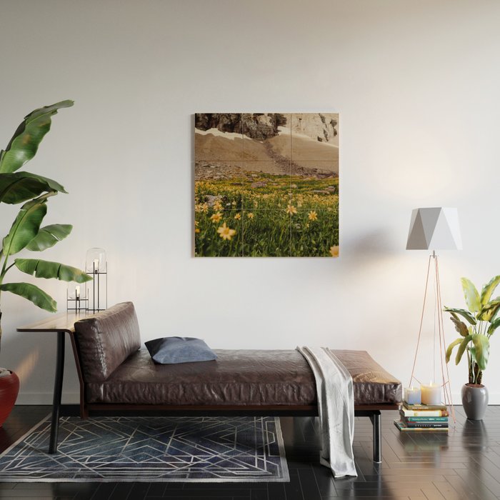 Glacier Wild Flowers Wood Wall Art Gallery Image 2