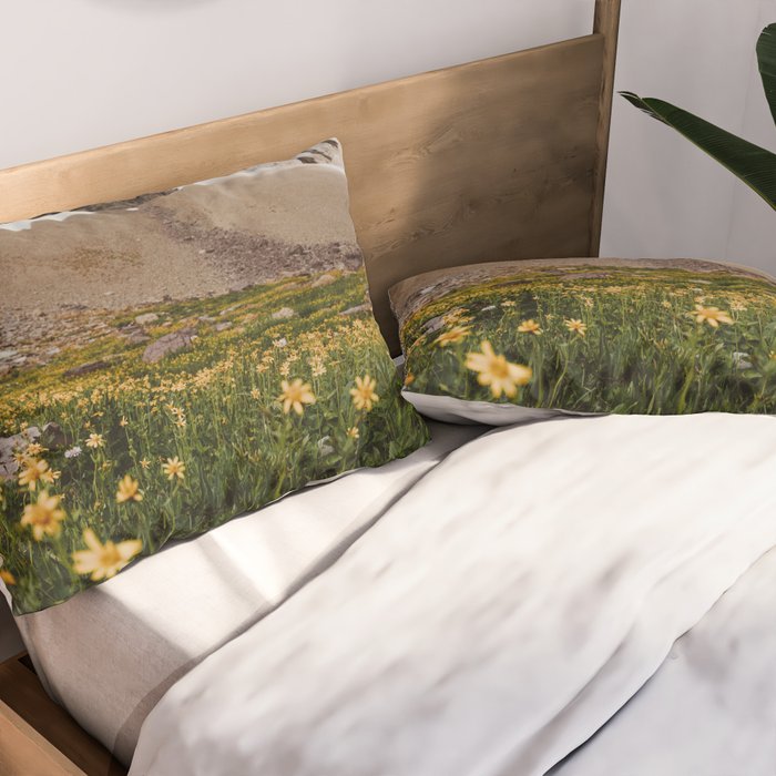 Glacier Wild Flowers Pillow Sham Gallery Image 2