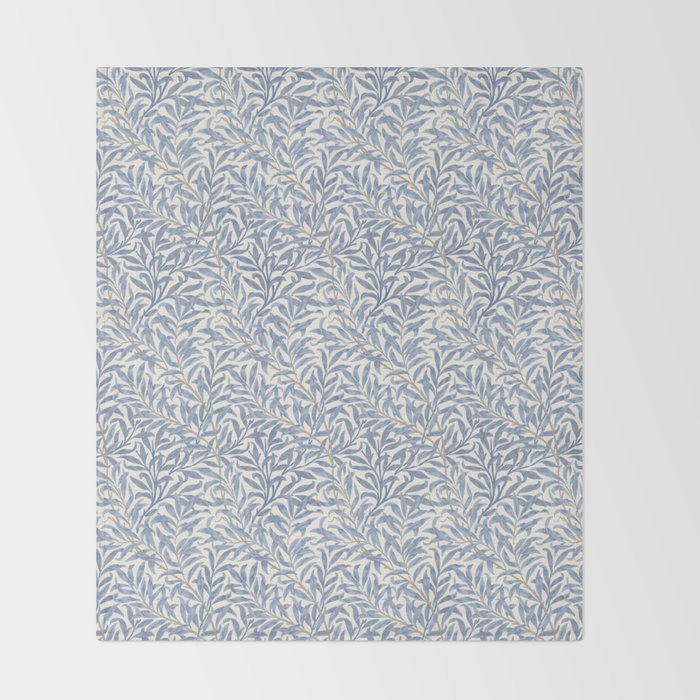 William Morris Willow Bough Blue Delft Porcelain Throw Blanket Gallery Image 2