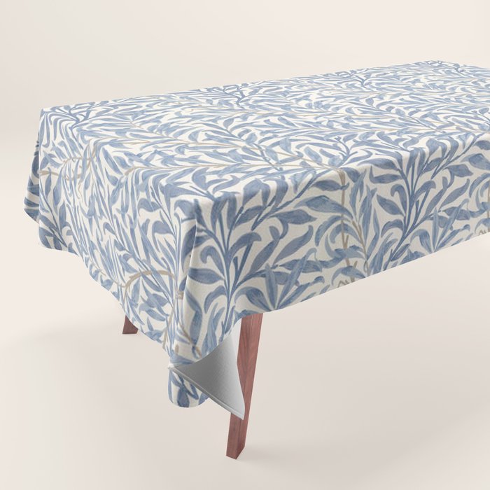 William Morris Willow Bough Blue Delft Porcelain Tablecloth Gallery Image 1