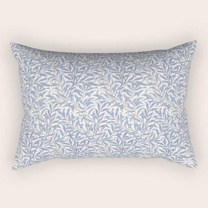 William Morris Willow Bough Blue Delft Porcelain Rectangular Pillow Gallery Image 1