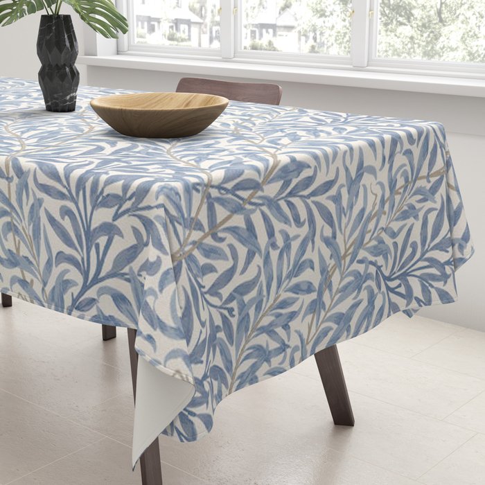 William Morris Willow Bough Blue Delft Porcelain Tablecloth Gallery Image 3