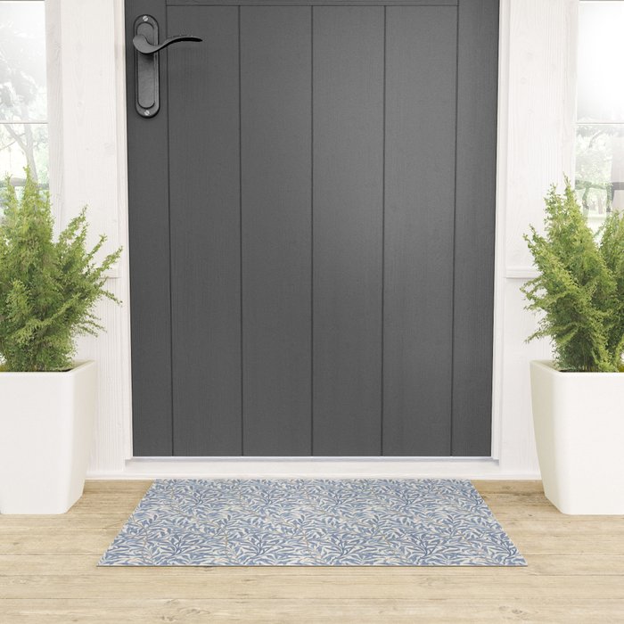 William Morris Willow Bough Blue Delft Porcelain Welcome Mat Gallery Image 3