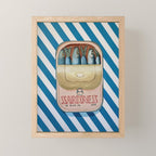 Sardines in blue stripes Mini Art Print Gallery Image 1