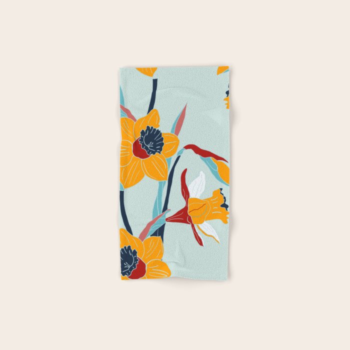 Mid Century spring floral Bath Towel Gallery Image 1