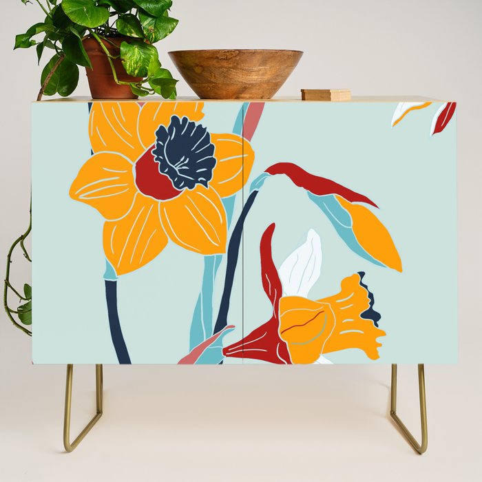 Mid Century spring floral Credenza Gallery Image 1