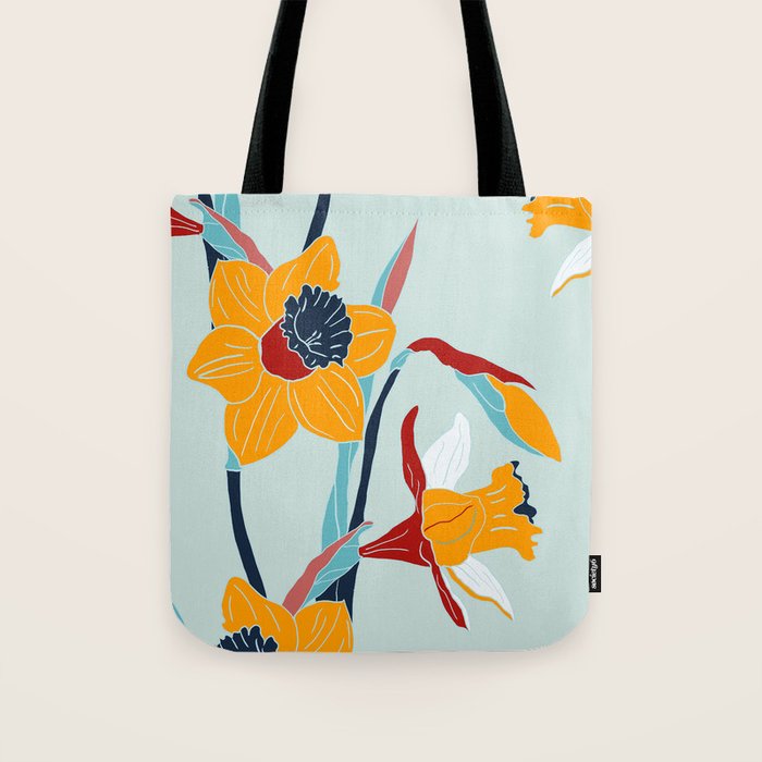 Mid Century spring floral Tote Bag Gallery Image 1