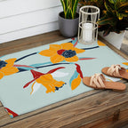 Mid Century spring floral Outdoor Rug Gallery Image 2