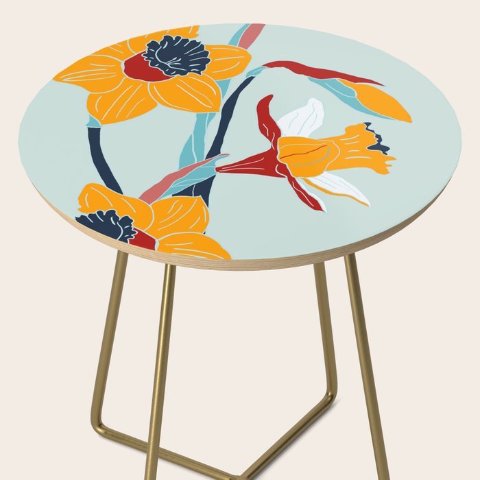 Mid Century spring floral Side Table Gallery Image 2