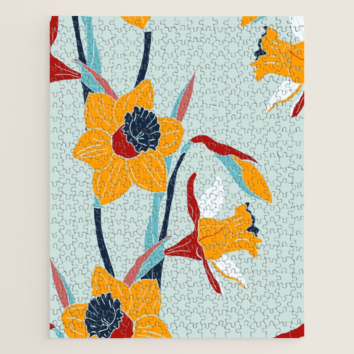 Mid Century spring floral Jigsaw Puzzle Gallery Image 1