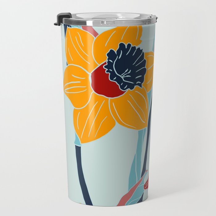 Mid Century spring floral Travel Mug Gallery Image 3