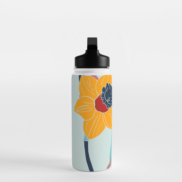 Mid Century spring floral Water Bottle Gallery Image 3