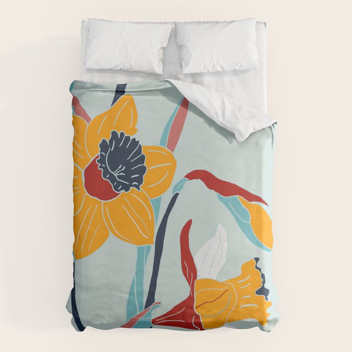 Mid Century spring floral Duvet Cover Gallery Image 6