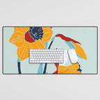 Mid Century spring floral Desk Mat Gallery Image 1