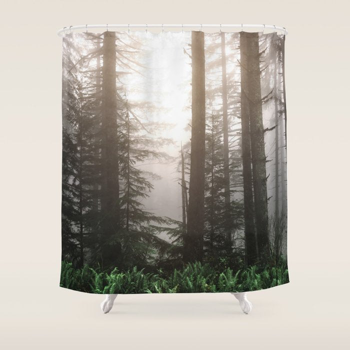 Pacific Northwest Forest Fog Adventures Shower Curtain Gallery Image 1