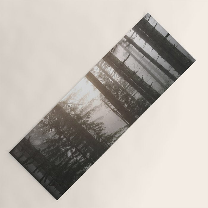Pacific Northwest Forest Fog Adventures Yoga Mat Gallery Image 1