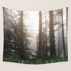 Pacific Northwest Forest Fog Adventures Wall Tapestry Gallery Image 4