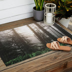 Pacific Northwest Forest Fog Adventures Outdoor Rug Gallery Image 2
