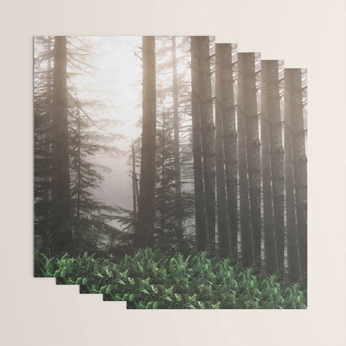 Pacific Northwest Forest Fog Adventures Wrapping Paper Gallery Image 3