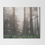 Pacific Northwest Forest Fog Adventures Throw Blanket Gallery Image 2