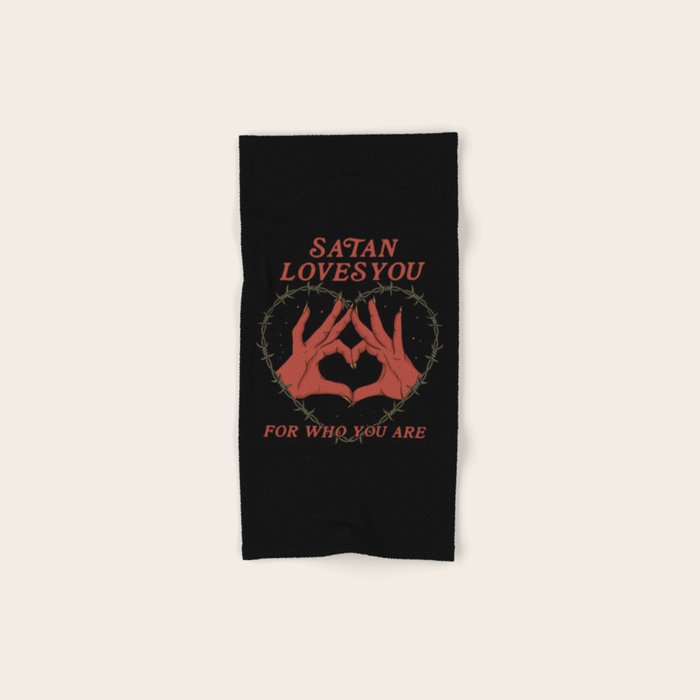 Satan Loves You Bath Towel Gallery Image 1